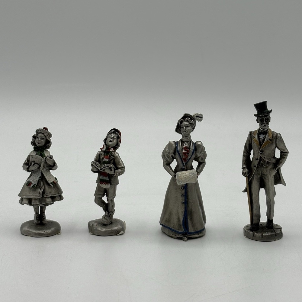 Hudson Pewter Winter Villager Lot Of 4 Jenny Oliver Reginald Emily La Rocca 1987